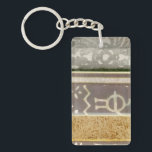 Contemporary Tribal Pattern Painting Key Ring<br><div class="desc">A contemporary tribal pattern painting that mixes the concrete with the abstract. Multiple panels layer colour next to each other,  telling a complex story. This would make a great gift for a loved one!</div>