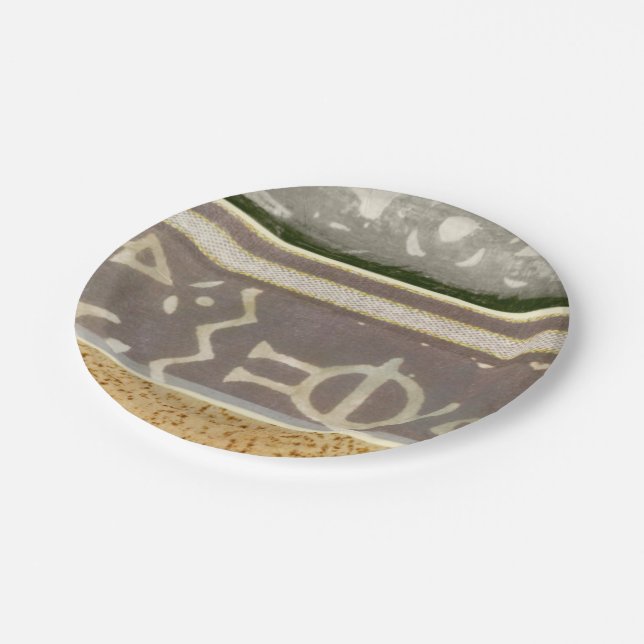 Contemporary Tribal Pattern Painting Paper Plate (Angled)