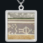 Contemporary Tribal Pattern Painting Silver Plated Necklace<br><div class="desc">A contemporary tribal pattern painting that mixes the concrete with the abstract. Multiple panels layer colour next to each other,  telling a complex story. This would make a great gift for a loved one!</div>