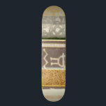 Contemporary Tribal Pattern Painting Skateboard<br><div class="desc">A contemporary tribal pattern painting that mixes the concrete with the abstract. Multiple panels layer colour next to each other,  telling a complex story. This would make a great gift for a loved one!</div>