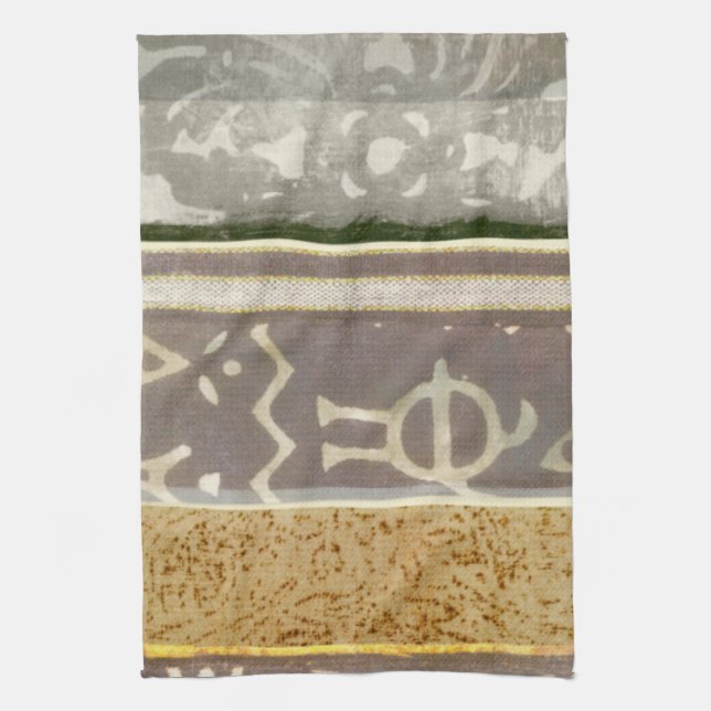 Contemporary Tribal Pattern Painting Tea Towel (Vertical)