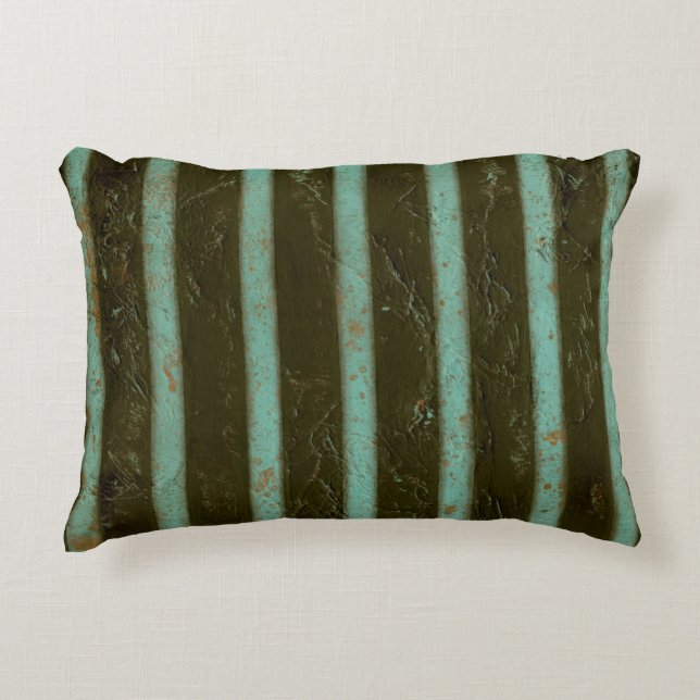 Contemporary Turquoise Air Grate Decorative Cushion (Front)