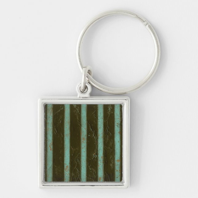 Contemporary Turquoise Air Grate Key Ring (Front)