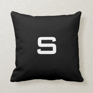 Contemporary two-tone black and white throw pillow