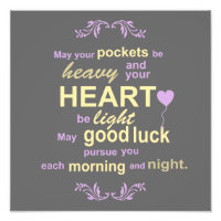 Contemporary Typography Irish Blessing in Grey
