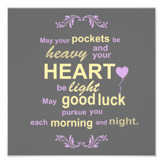 Contemporary Typography Irish Blessing in Grey Photo Print