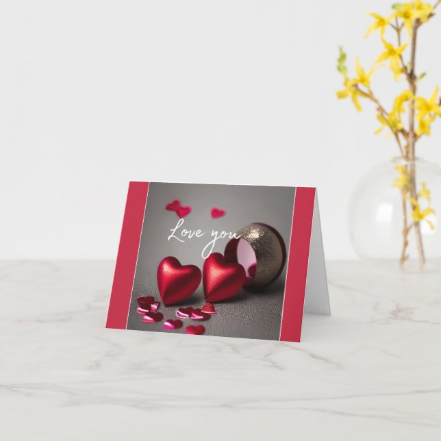 Contemporary Valentine card (Yellow Flower)