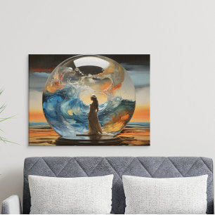 Contemporary Vision Modern Woman in a Glass Ball  Poster