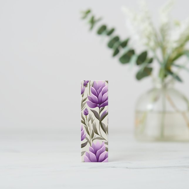 Contemporary Waldorf Floral Pattern Art Bookmark Calling Card (Standing Front)