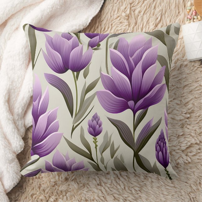 Contemporary Waldorf Floral Pattern Artwork  Cushion (Blanket)