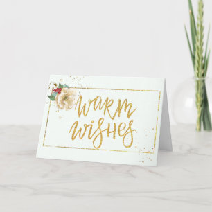Contemporary Watercolor Magnolia Christmas Card