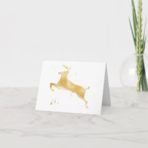 Contemporary Watercolor Reindeer Christmas Card