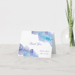 Contemporary Watercolor Wedding Thank You Card