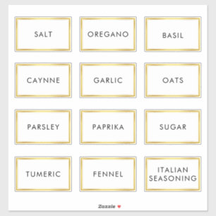 Contemporary Waterproof Label for Spice Jars 