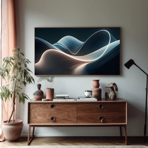 Contemporary Wavy Shape Seaform with Lights Poster