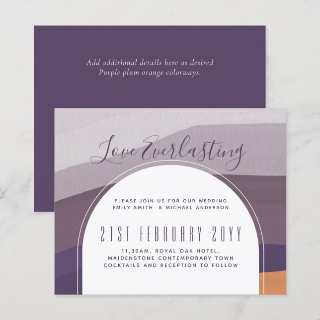 Contemporary Wedding Party Invitation BUDGET (Front/Back)