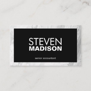 Contemporary White Marble Trim Business Card