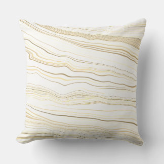 Contemporary White, Tan, Linen Pattern Cushion