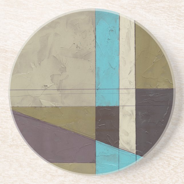 Contemporay Minimalist Painting with Deep Colour Coaster (Front)