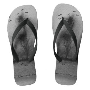 contempory scenic design unique black and white jandals