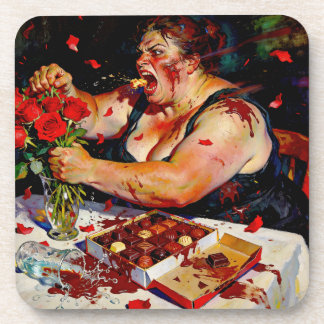 Contempt for Red Roses – A Portrait of Raw Anger Coaster