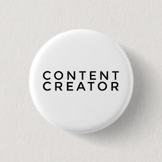 Content Creator 3cm Pin Badge (Black on White)