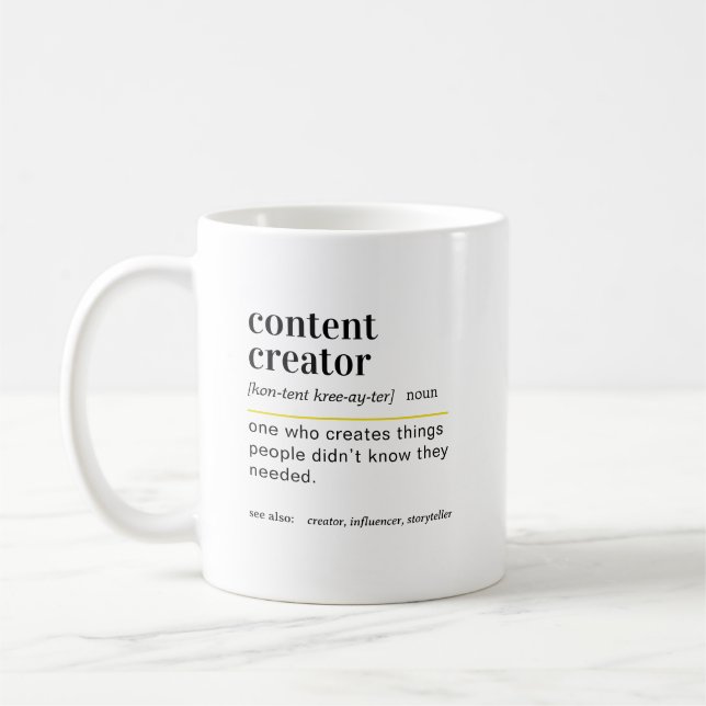 Content Creator Definition Gift Coffee Mug (Left)