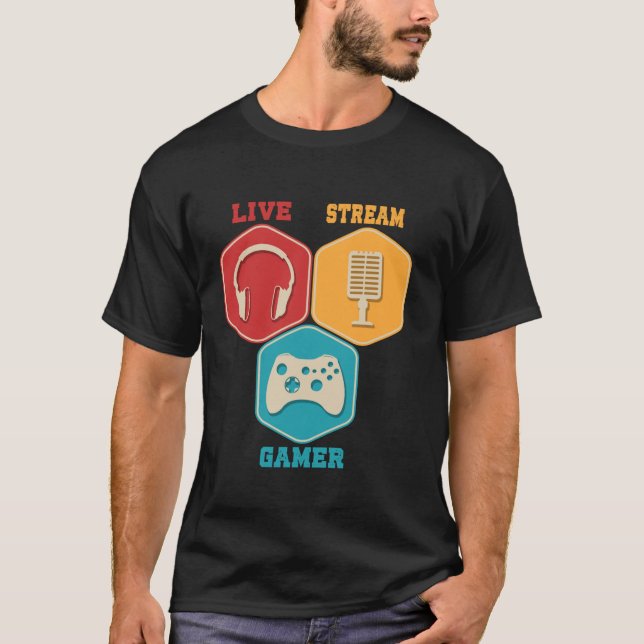 Content Creator Online Game Video Game Live Stream T-Shirt (Front)
