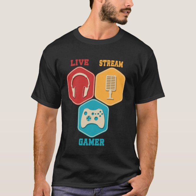 Content Creator Online Game Video Game Live Stream T-Shirt (Front)