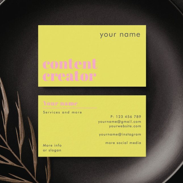 Content creator social media modern Business Card (Creator Uploaded)