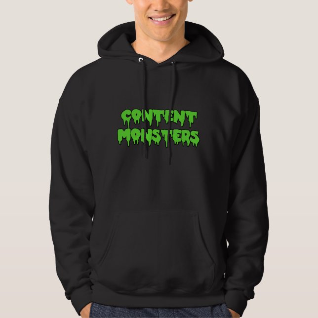 CONTENT MONSTERS CLASSIC BLACK HOODIE (Front)