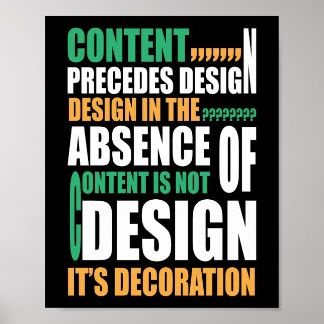 Content precedes design Design in the absence Poster (Front)