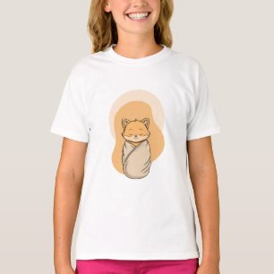 Content Swaddled Fox Kids T-Shirt