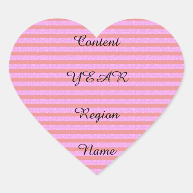 Content Year Region Name or Couple's Names Heart Sticker (Front)