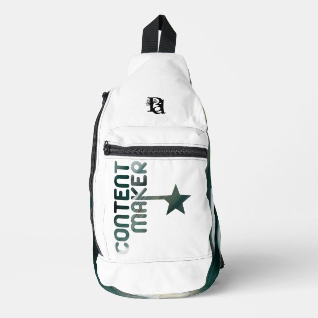 CONTENTMAKER Sling Bag Trend Abstract Green (Front)