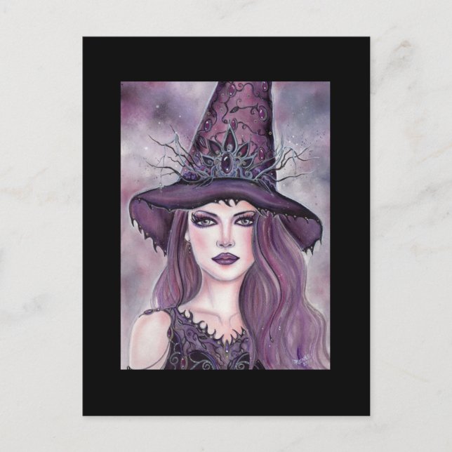 Contessa Halloween witch fantasy By Renee Lavoie Postcard (Front)