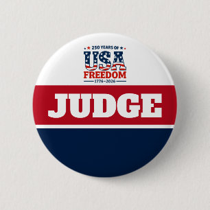 Contest Judge Badge Red White Blue