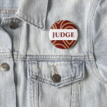 Contest Judge Modern Red Gold Badge<br><div class="desc">Modern judge badge in red,  gold and white. Perfect for contests,  pageants and other judging events.</div>