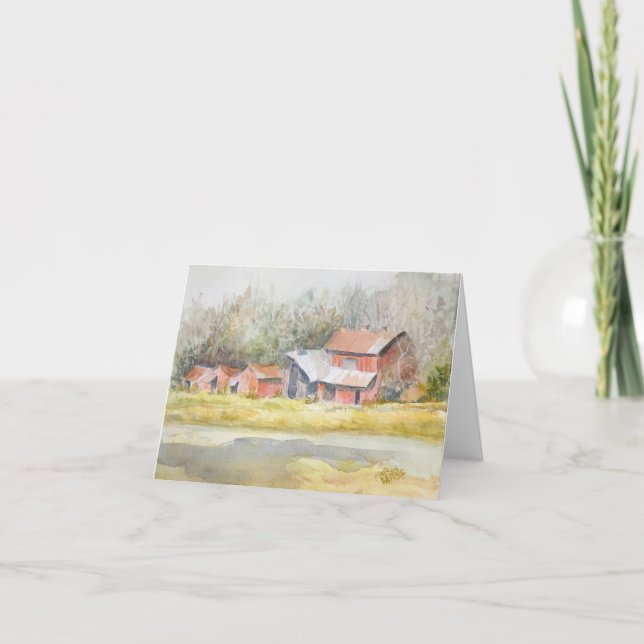 "Contexture"--Fall Woods & Barns Holiday Card (Front)