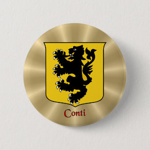 Conti Historical Shield on Golden Sunburst 6 Cm Round Badge