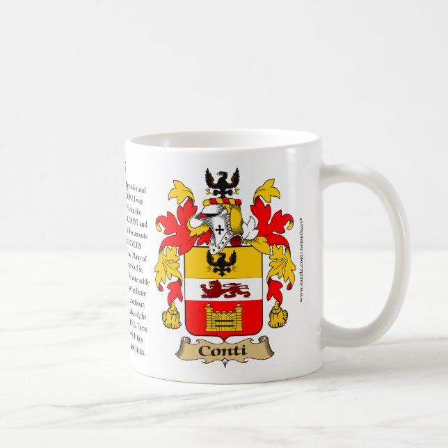 Conti, the Origin, the Meaning and the Crest Coffee Mug (Right)