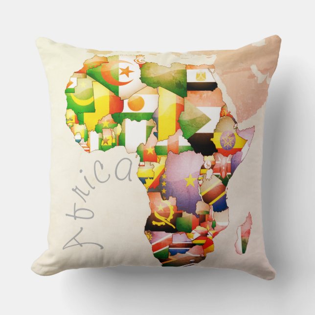 Continent of Africa Beautiful Mama Africa Colourfu Cushion (Front)