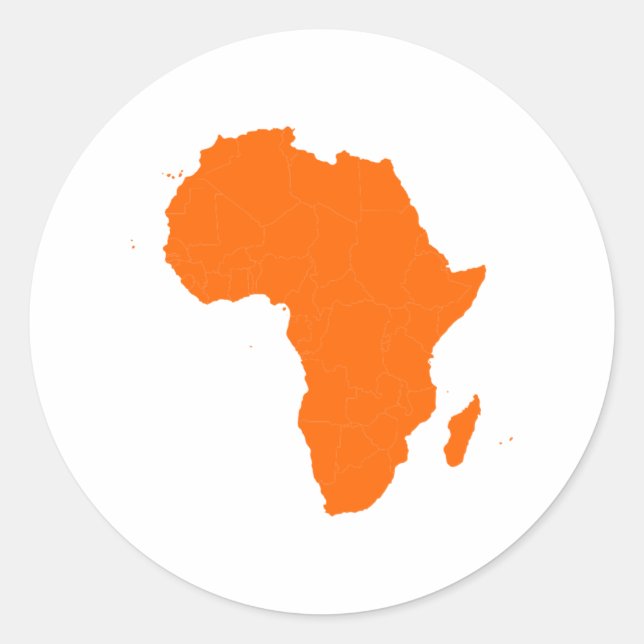 Continent of Africa Classic Round Sticker (Front)
