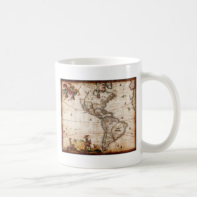 Continent of America Old Map Coffee Mug (Right)