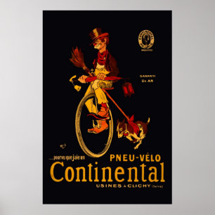Continental Bicycle  Reissue  36 x 24 Poster