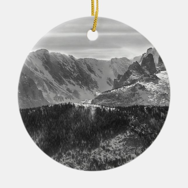 Continental Divide Rocky Mountains National Park Ceramic Tree Decoration (Front)
