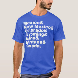 Continental Divide Trail States White Font T-Shirt