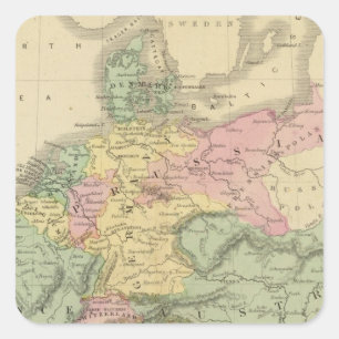 Continental Europe Square Sticker