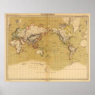Continental Map Poster