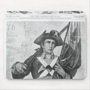 Continental Soldier holding a musket flag Mouse Pad